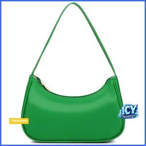 Vegan Leather Hobo Sling Tote Handbag with Zipper Closure